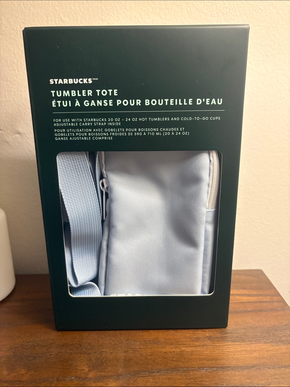Starbucks Light Blue Tumbler Tote Crossbody Bottle Carrier